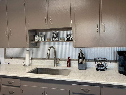 tin tile backsplash