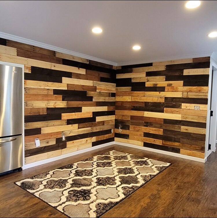 mixed pallet wood wall