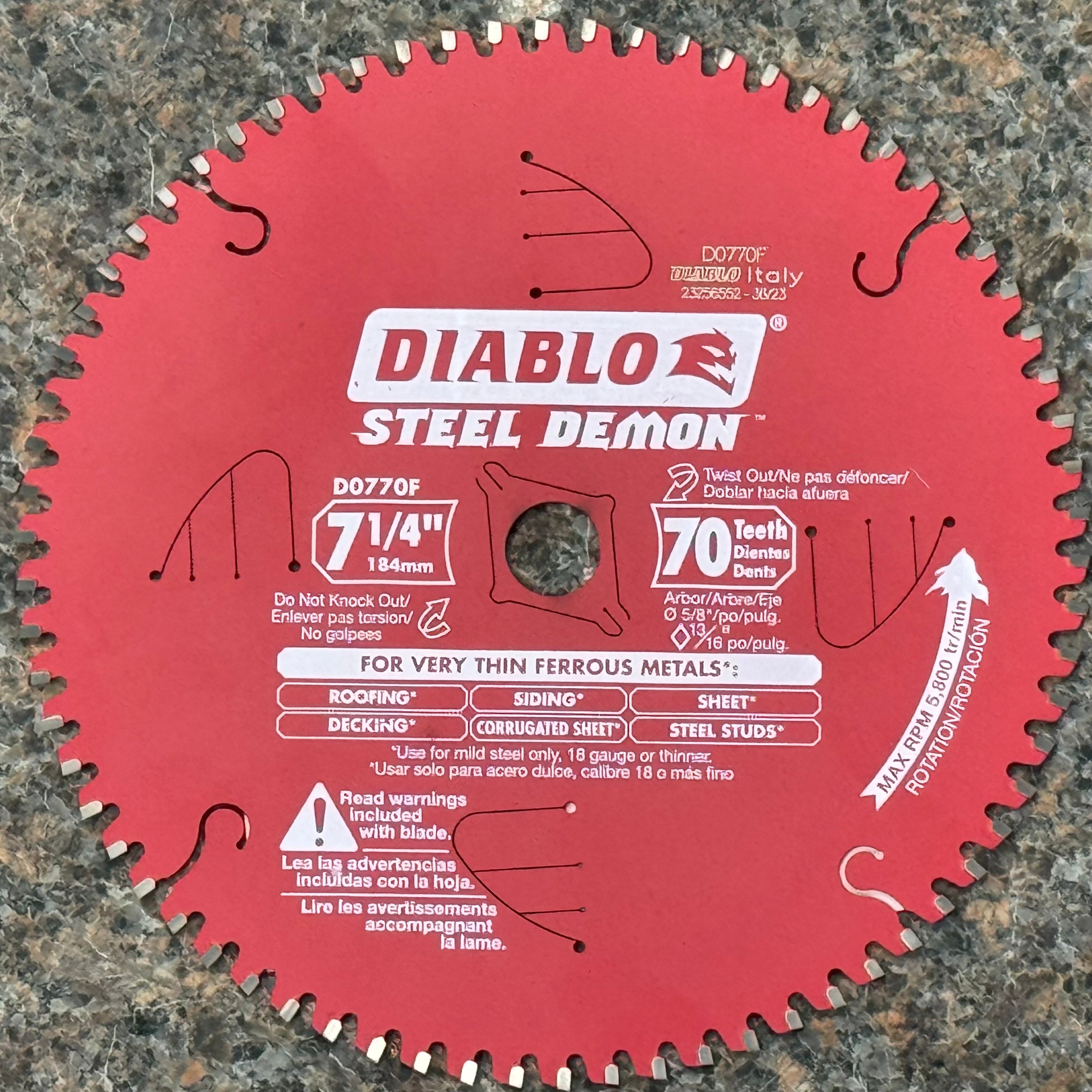 Diablo Thin Sheet Metal Blade Dakota Tin