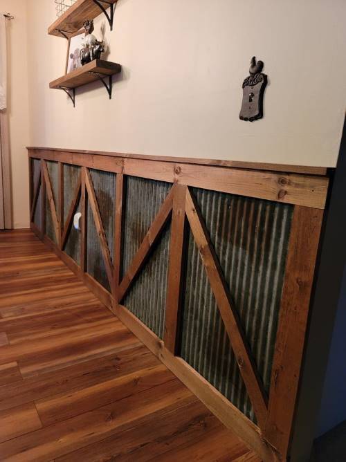 premium partial rust metal wainscoting panel