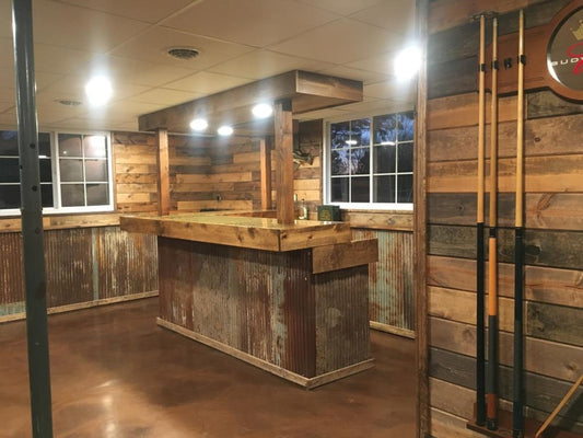 basement metal rustic wainscotings