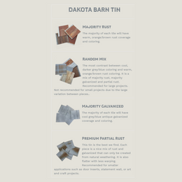Rustic Barn Tin Tiles - Corrugated Tin Ceiling Tiles - Dakota Tin