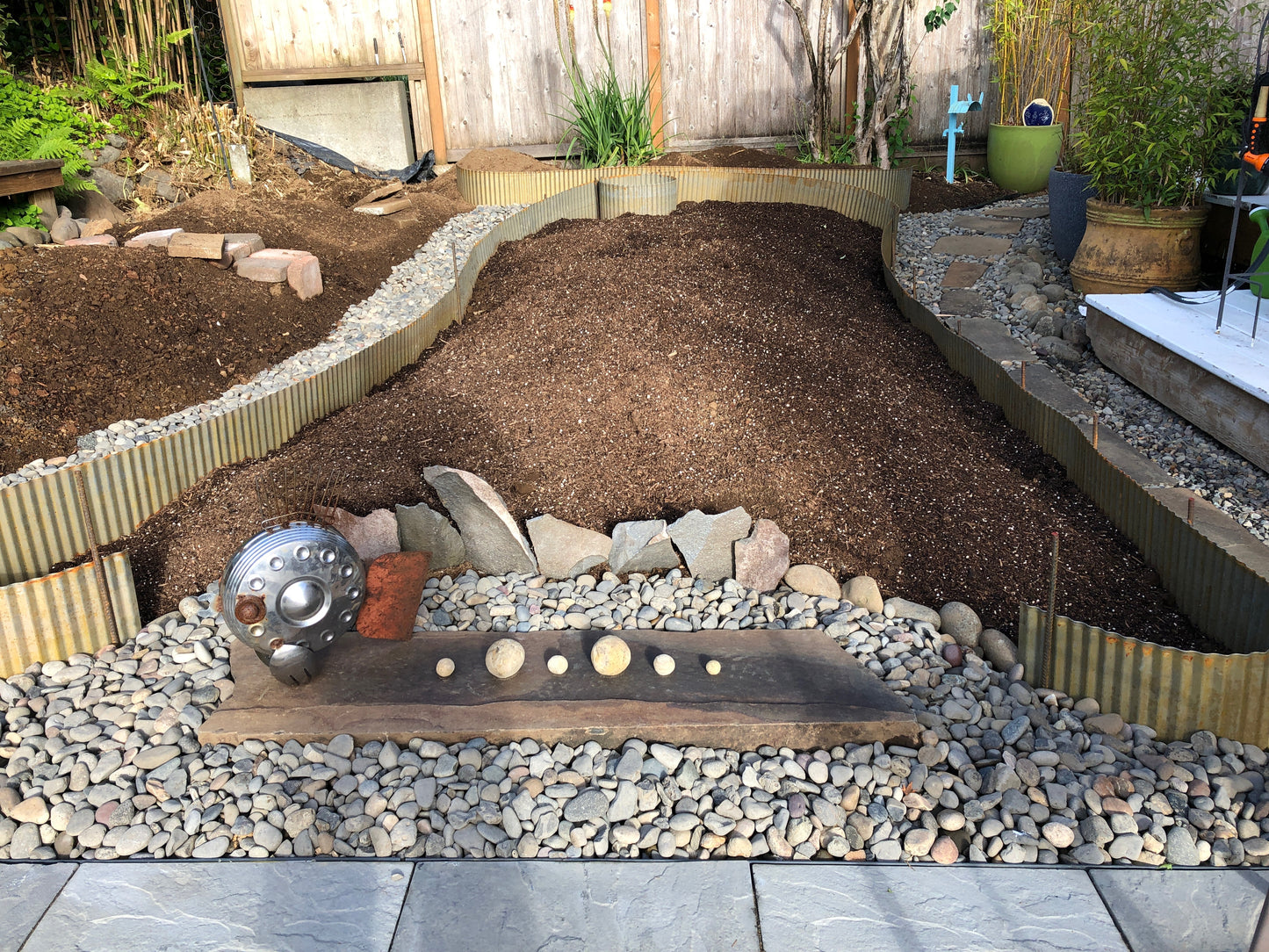 corrugated metal landscape edging