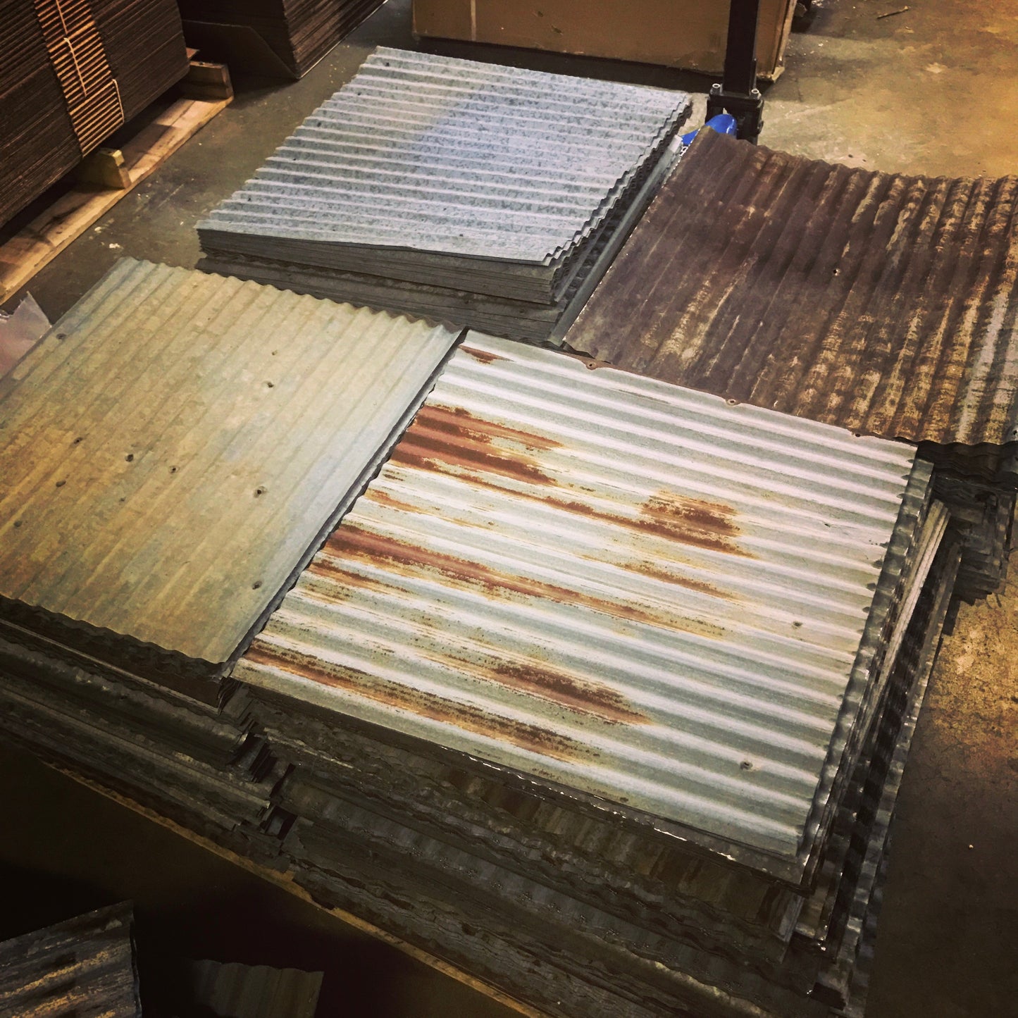 Reclaimed Corrugated Barn Tin Ceiling Tiles - Scratch & Dent