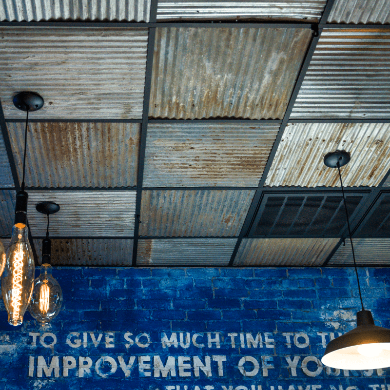 barn tin ceiling