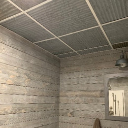 Rustic Barn Tin Tiles - Corrugated Tin Ceiling Tiles - Dakota Tin