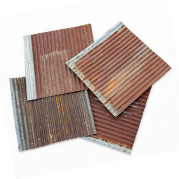 Rusted Corrugated Tin Wainscoting