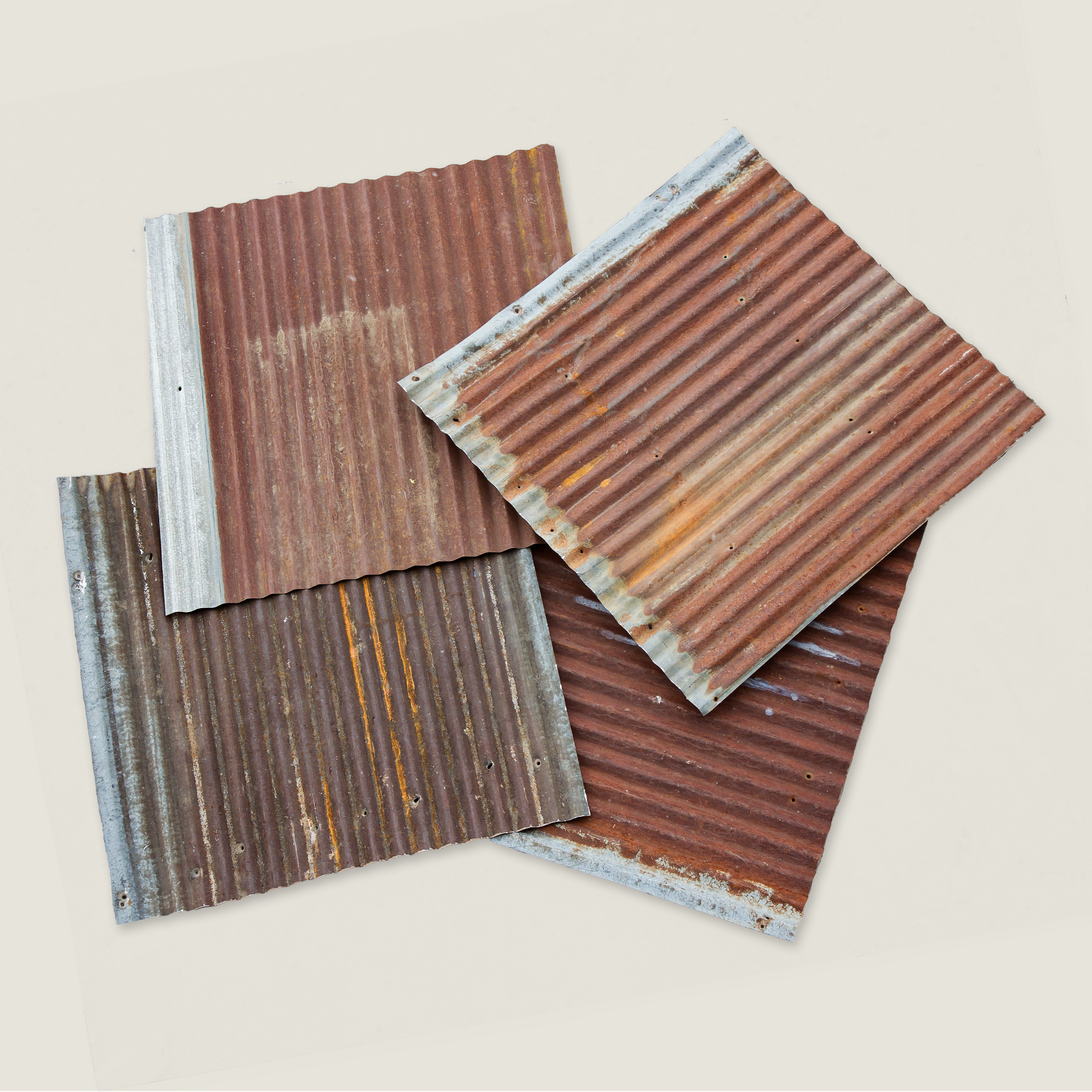 Rusted Corrugated Tin Wainscoting