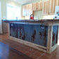 premium partial rust metal kitchen island facing