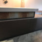 Custom cut reclaimed tin panel installation