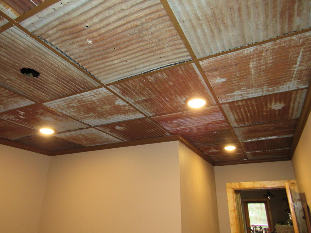 Reclaimed Corrugated Barn Tin Ceiling Tiles